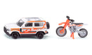 Siku Land Rover Defender with KTM Motorbike