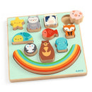 DJECO Puzz & Boom Rainbow - Wooden Puzzles