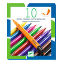 DJECO 10 felt tip brush pens - classic - Stationary