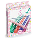 DJECO 6 glitter markers - sweet colours - Stationary