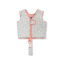 SWIM ESSENTIALS Swimming Vest with Safety Belt - Green Flower - 15-19 kg