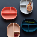 EKOBO Bambino Silicone Divided Plate with Suction Foot - Blue Abyss