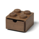 Room Copenhagen LEGO STORAGE Desk Drawer 4 Knobs 2x2 Wooden Oak Dark Stained